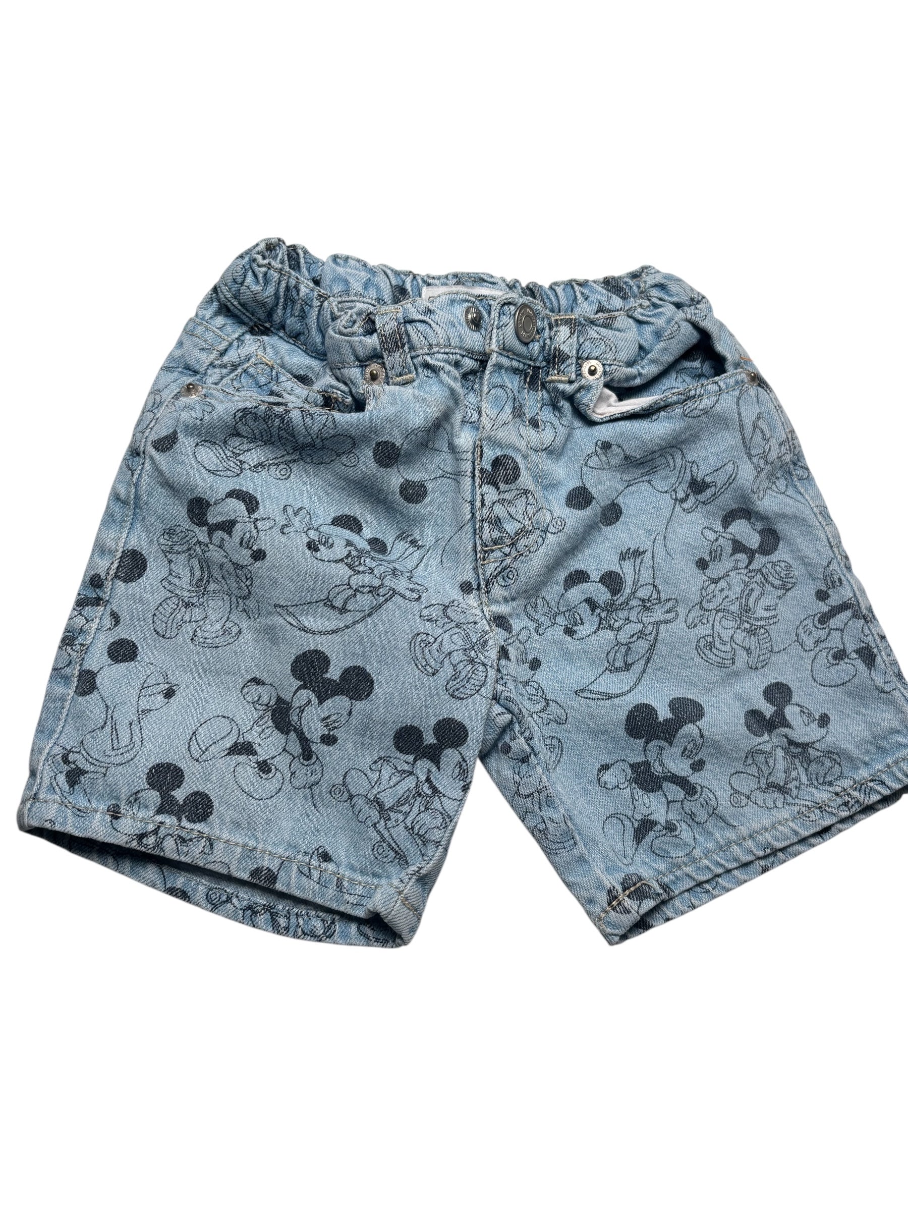 Zara Disney Mickey Mouse Toddler Denim Shorts Size 2-3 Years KDS15