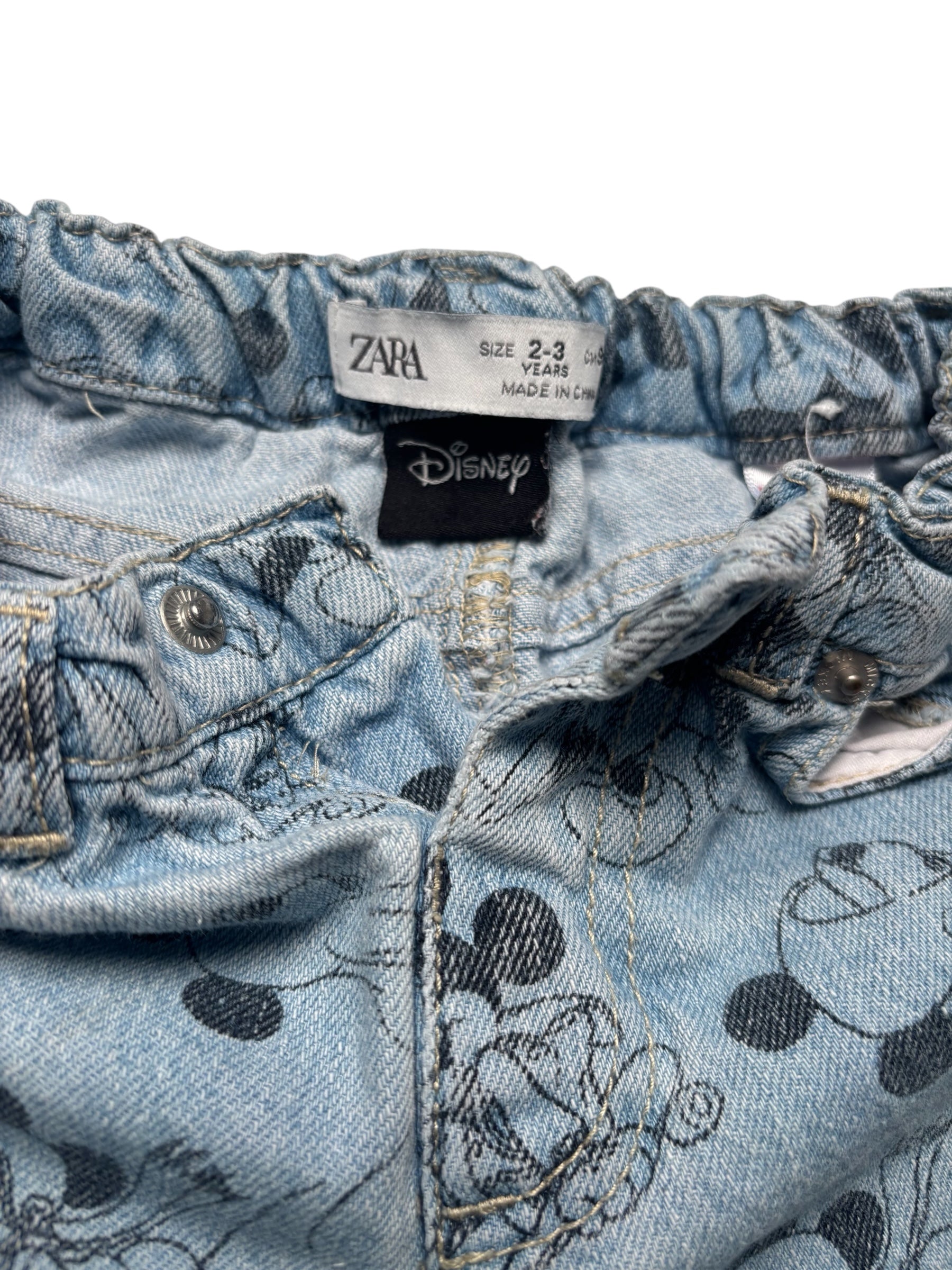 Zara Disney Mickey Mouse Toddler Denim Shorts Size 2-3 Years KDS15