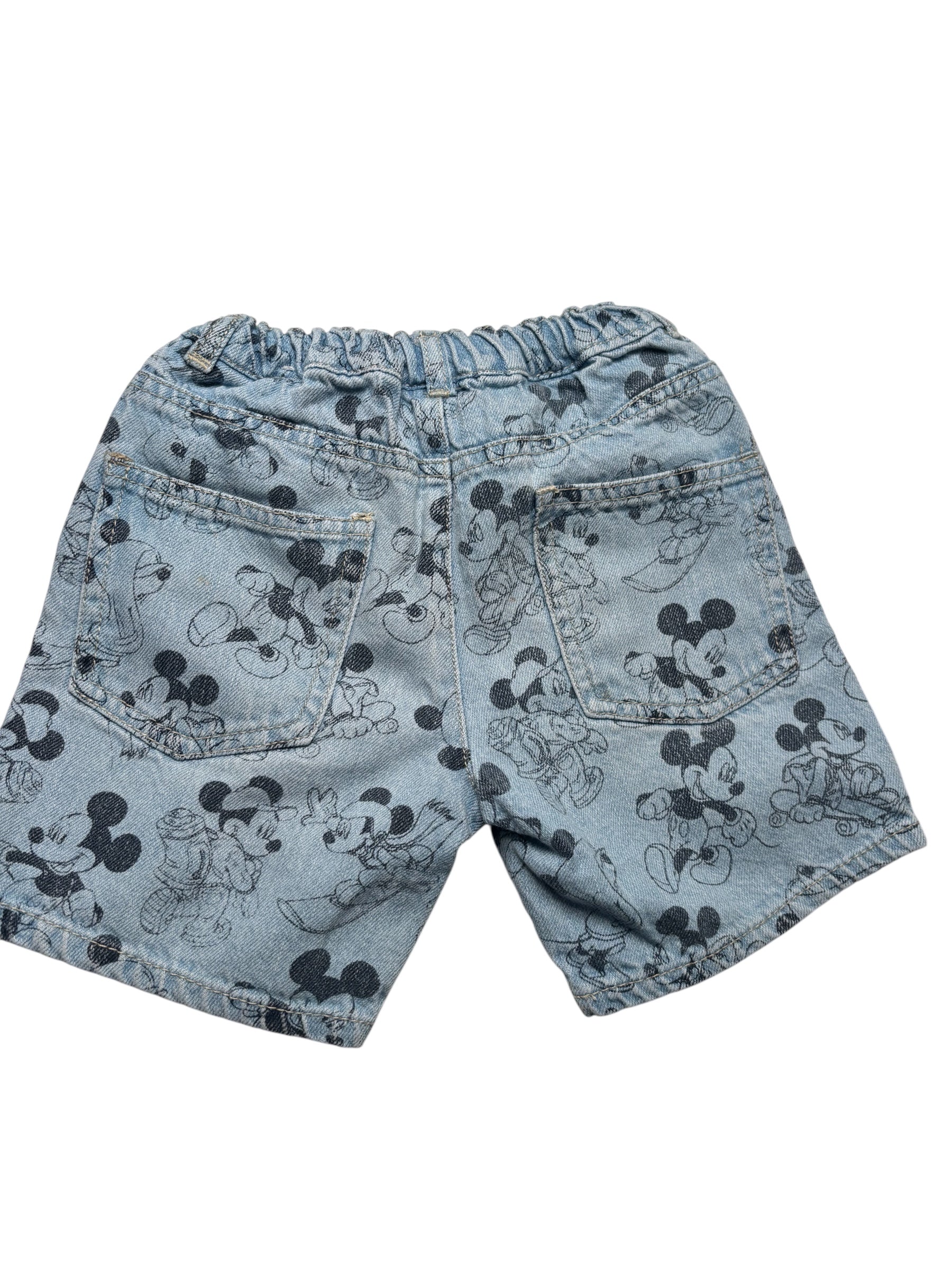 Zara Disney Mickey Mouse Toddler Denim Shorts Size 2-3 Years KDS15