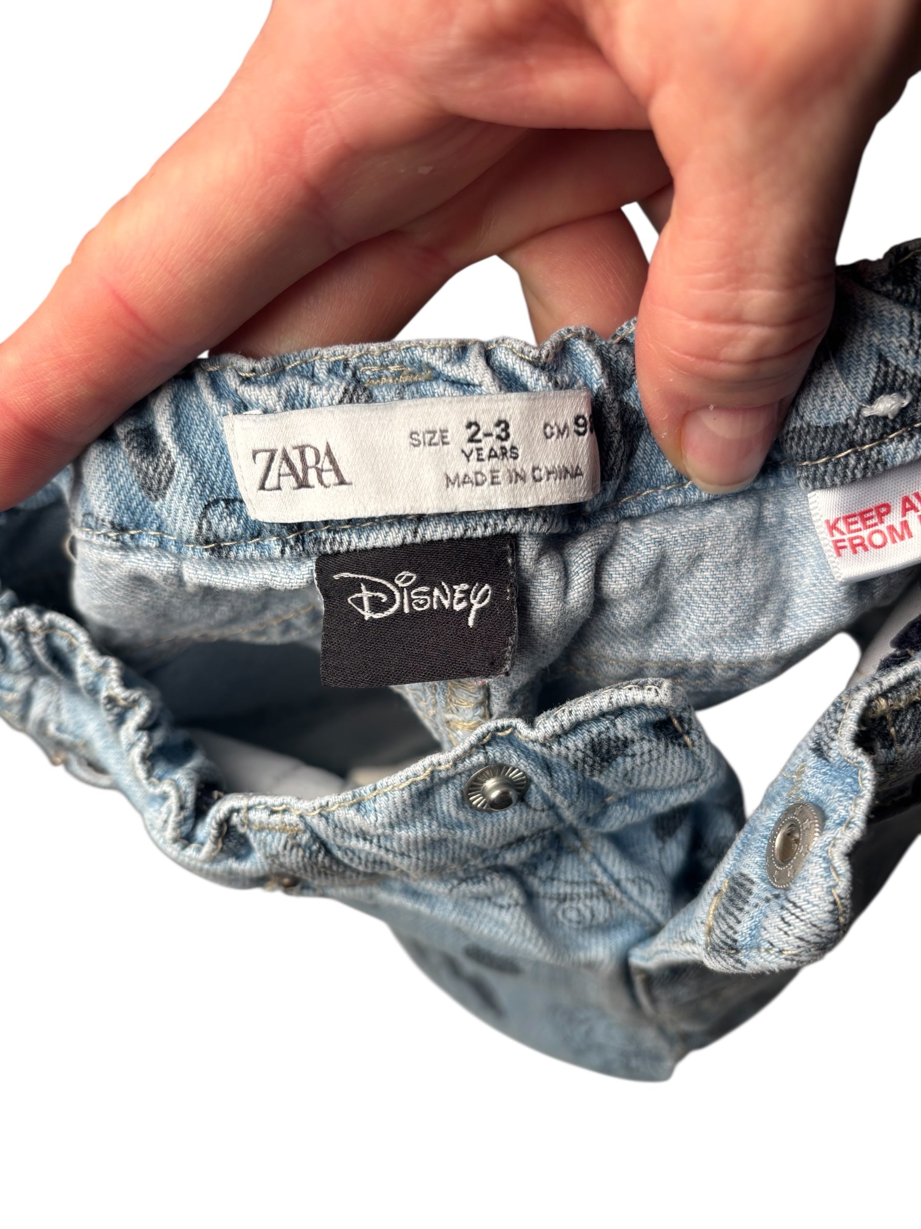 Zara Disney Mickey Mouse Toddler Denim Shorts Size 2-3 Years KDS15