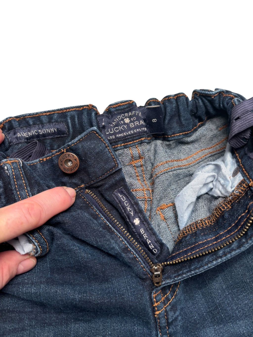 True Religion KIDS Skinny Straight Jeans Blue Denim Flap Pocket KDS18
