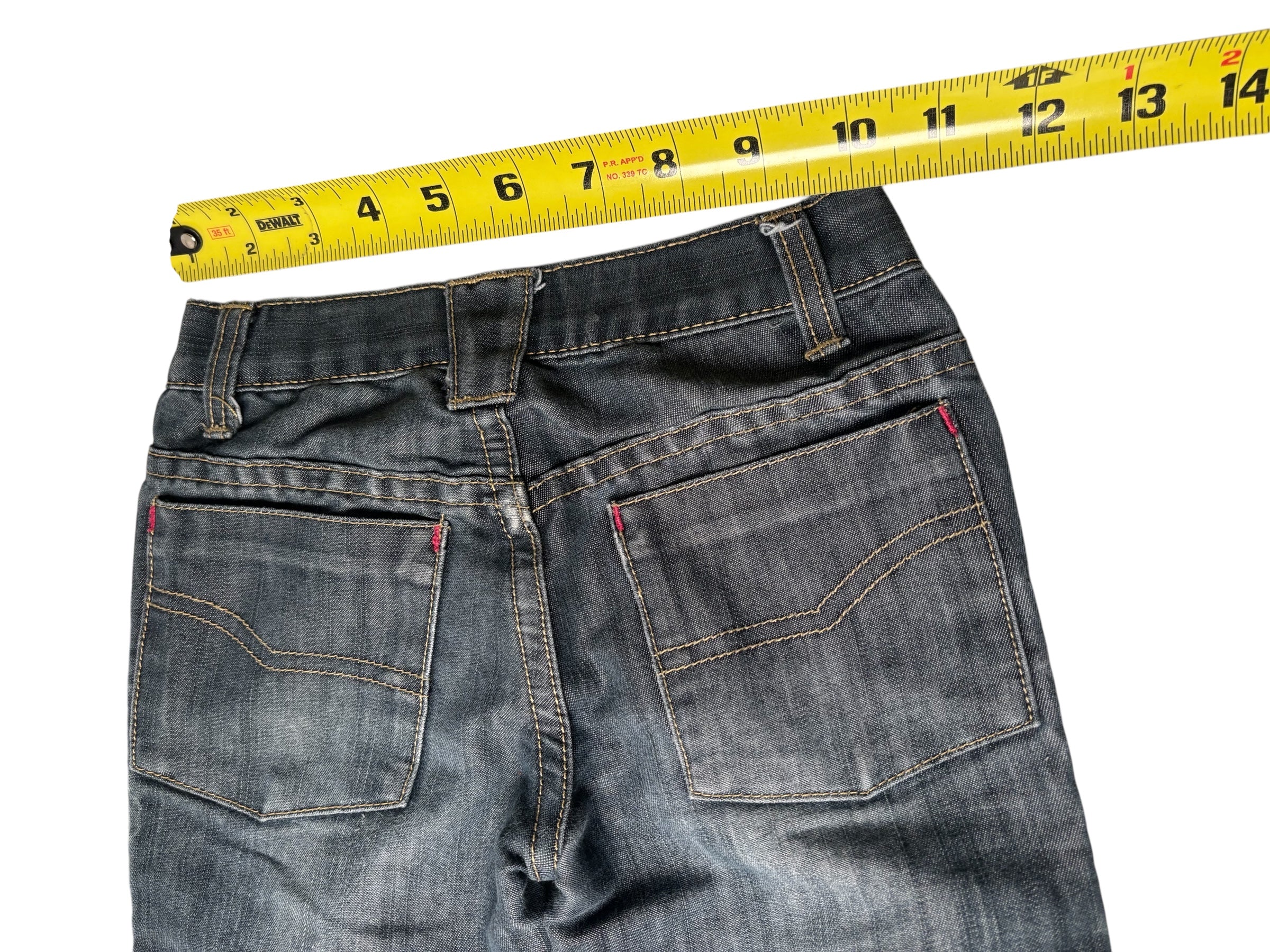 DKNY Women’s Jeans Size 4 Dark Wash Denim Pink Stitch Straight KDS19