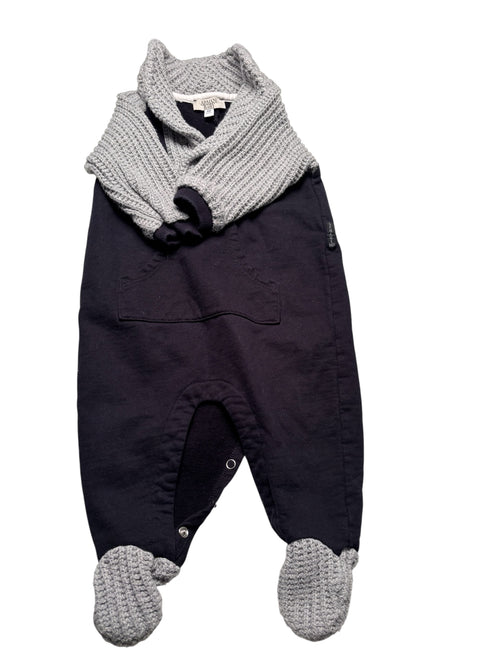 Armani Baby Footed Romper / Coverall – Navy & Gray KDS20
