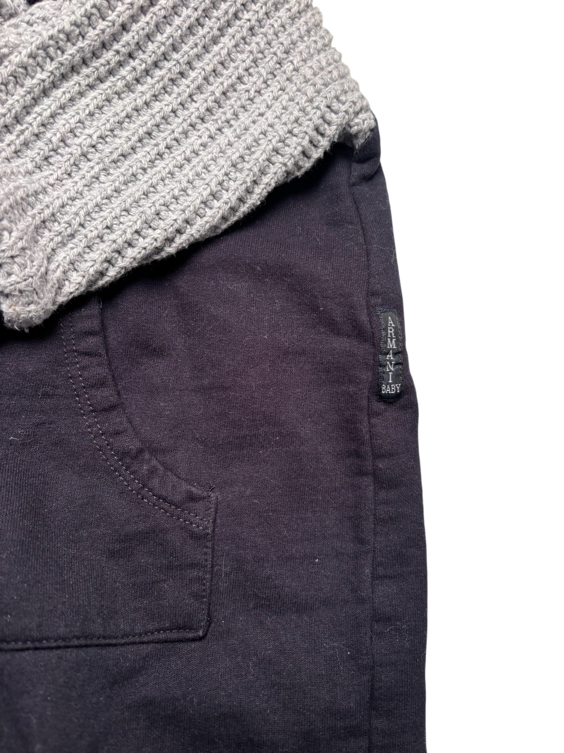 Armani Baby Footed Romper / Coverall – Navy & Gray KDS20