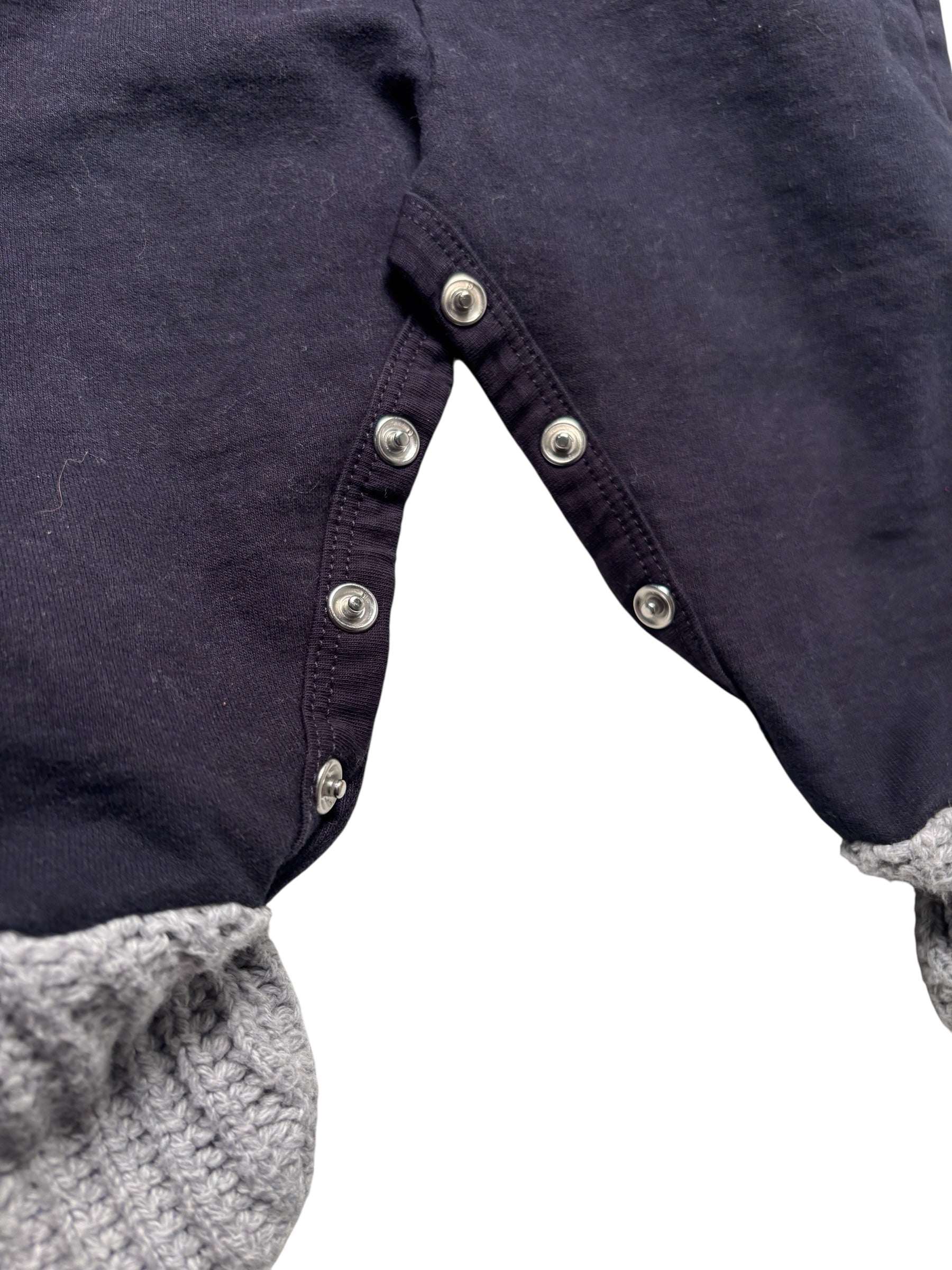 Armani Baby Footed Romper / Coverall – Navy & Gray KDS20