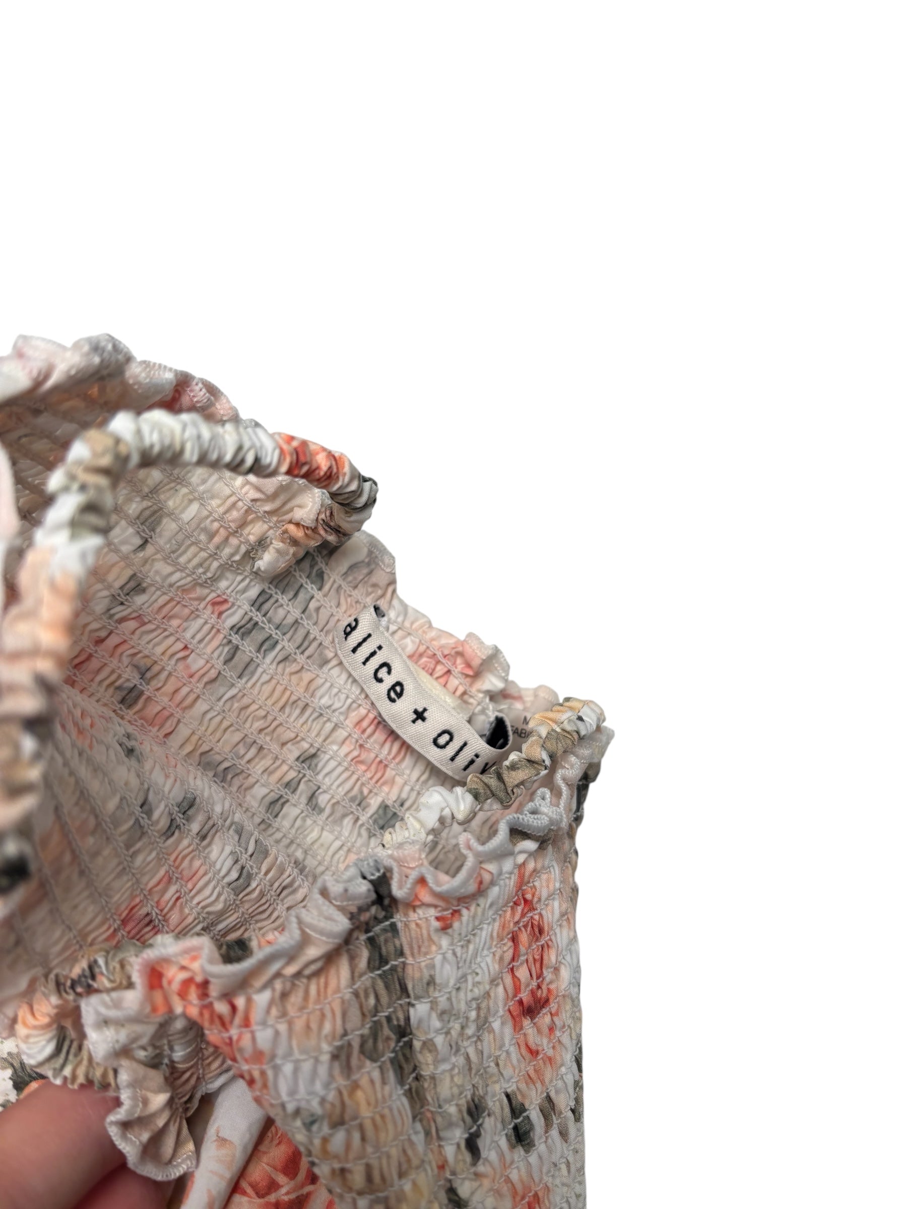 Alice + Olivia BABY/KIDS Floral Smocked Dress Spaghetti Strap MidiSundress KDS21