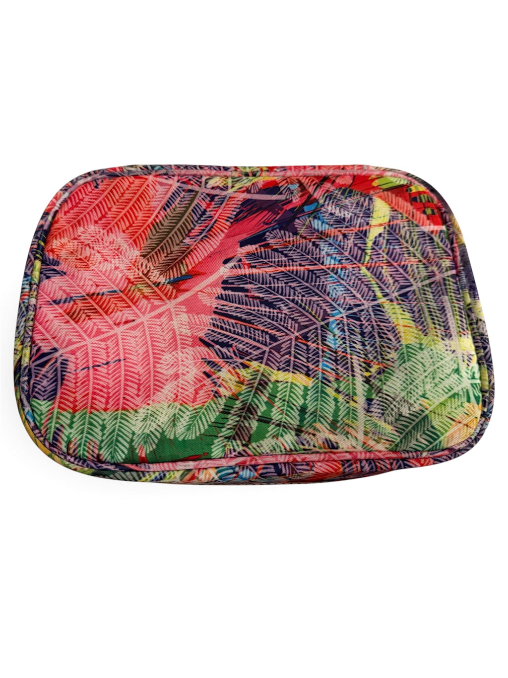 Kipling Tropical Palm Print Zip Travel Organizer Cosmetic Tech Pouch Nylon Color