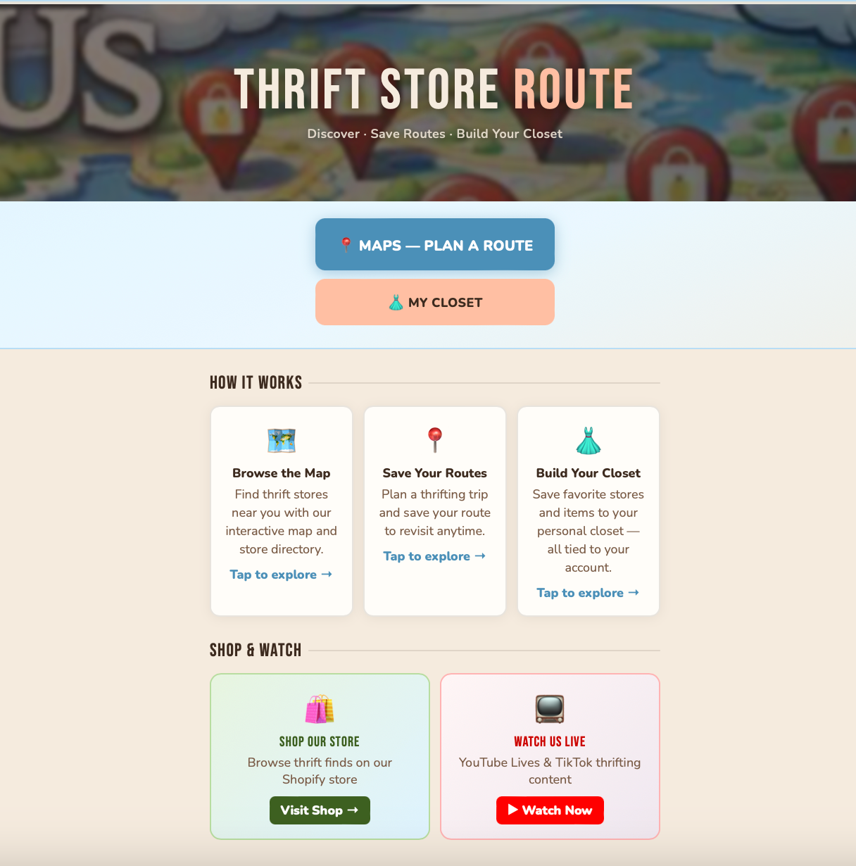 HOT OF THE PRESS~ THRIFTING STORE ROUTE FINDER APP