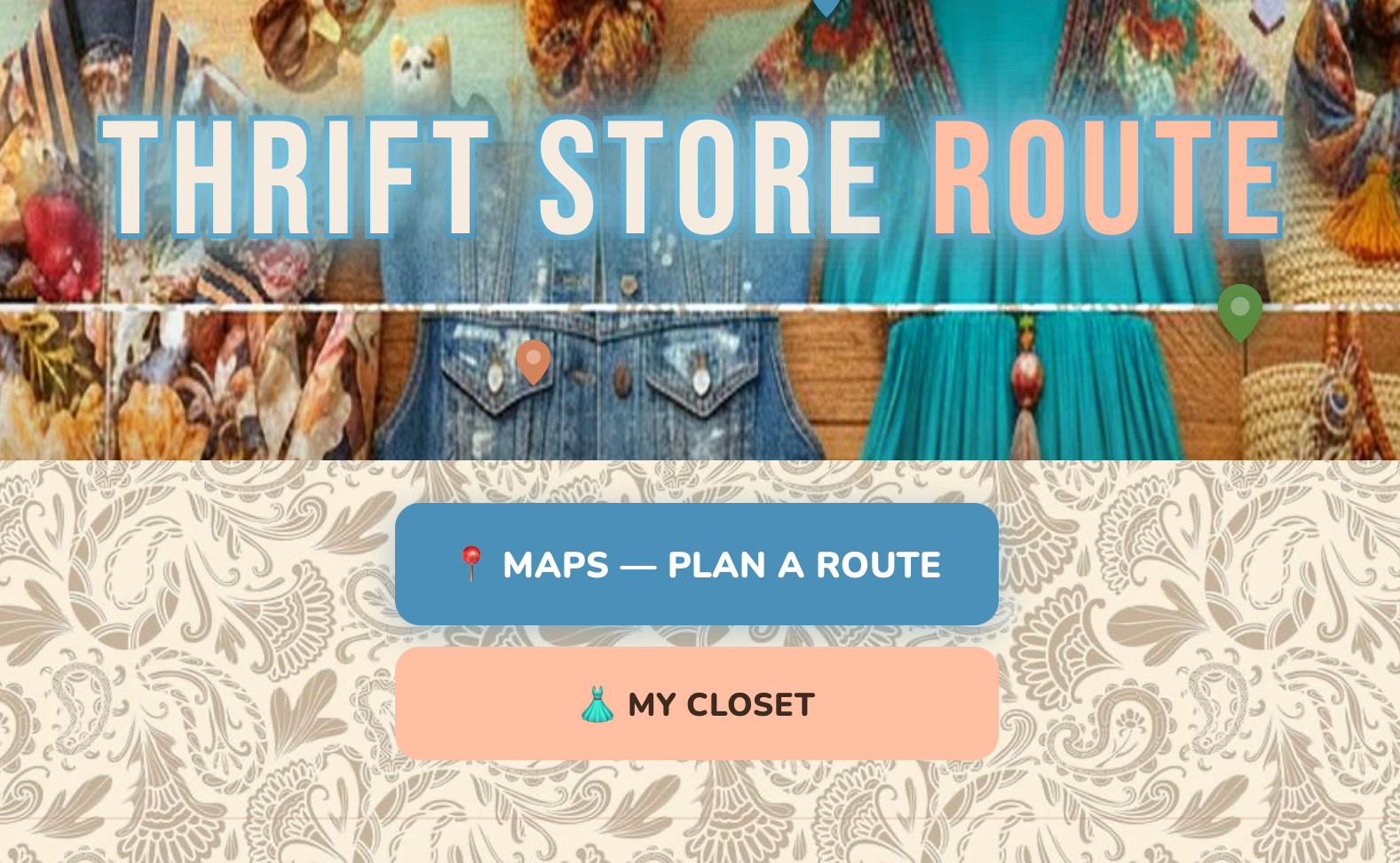 HOT OF THE PRESS~ THRIFTING STORE ROUTE FINDER APP