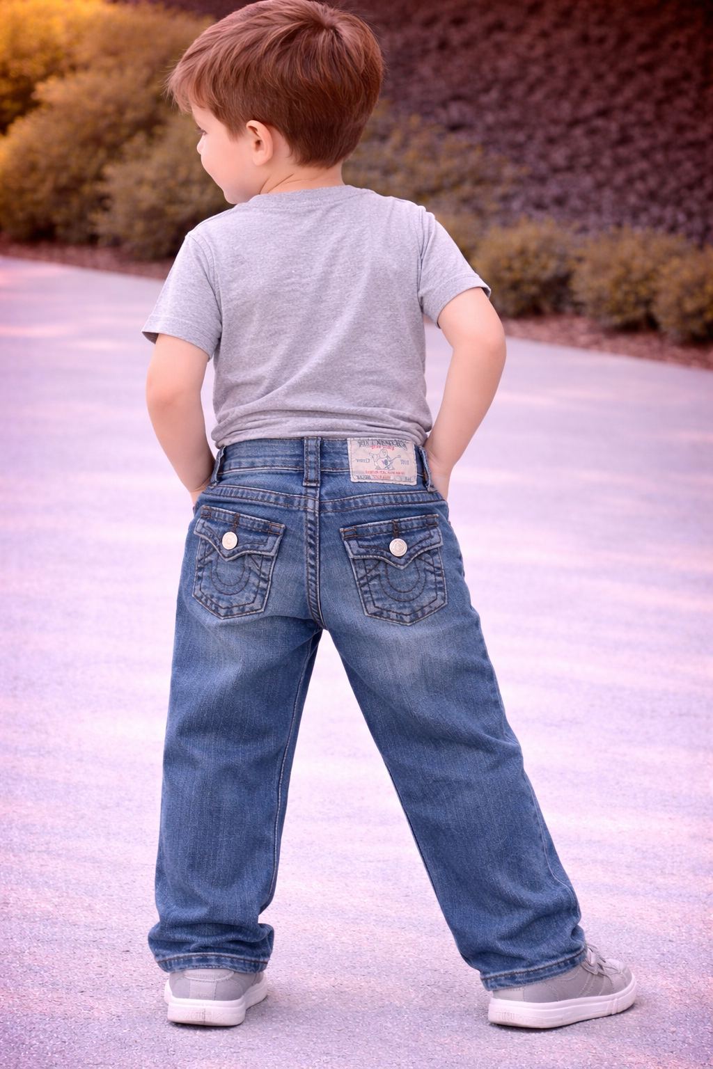 True Religion KIDS Skinny Straight Jeans Blue Denim Flap Pocket KDS18