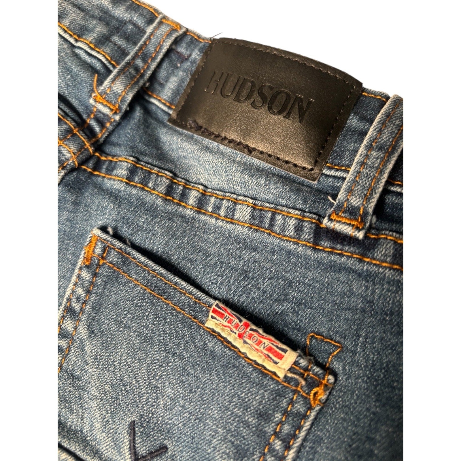 Hudson KIDS Distressed Skinny Jeans Blue Stretch Denim Ripped KDS11