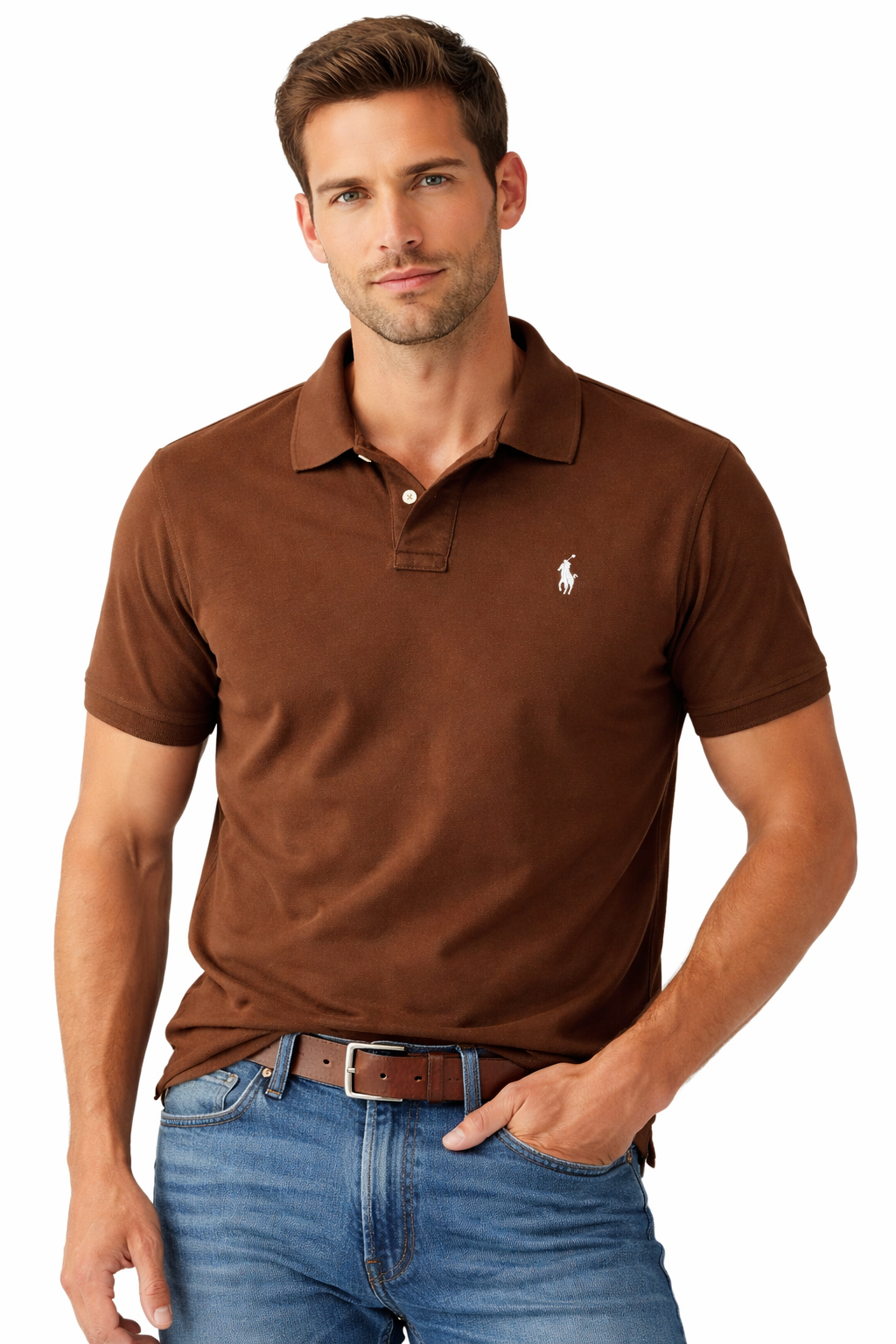 Polo Ralph Lauren Men Shirt Brown sz XL Casual Rugby Golf Preppy Green Pony MN01