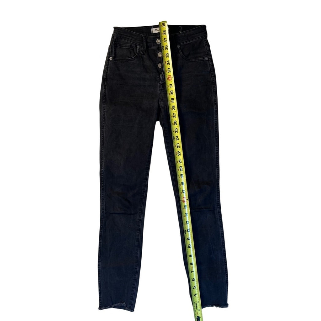 Madewell High Rise Blk Skinny Jeans Button Fly Women Denim
