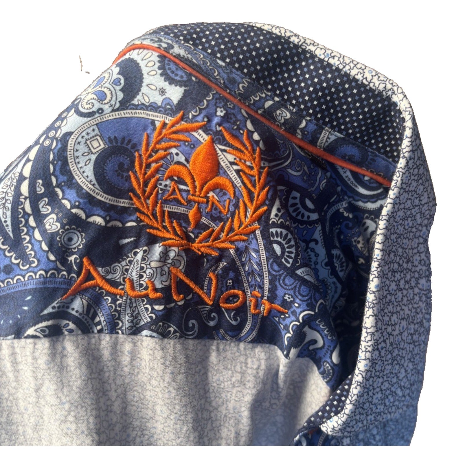 Men’s Floral Print Dress Shirt Long Sleeve Button Up Contrast Trim MN09