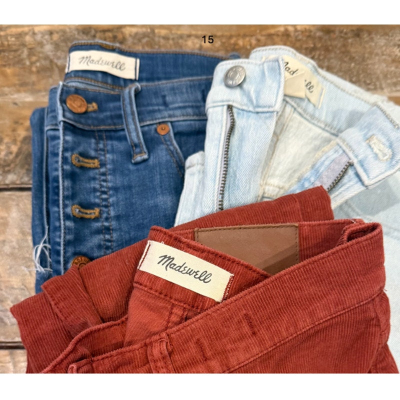 Madewell Jeans Lot 3 Womens Denim Corduroy Button Fly #15
