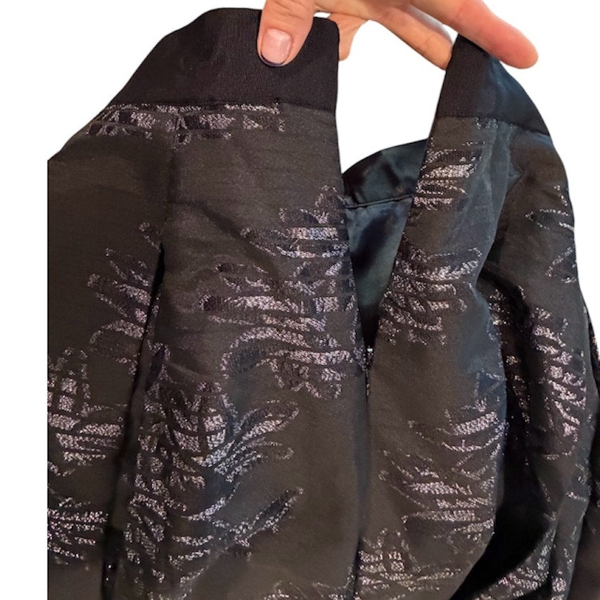 White House Black Market Skirt Black Floral Pleated Midi