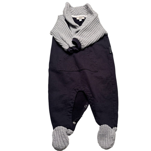 Armani Baby Footed Romper / Coverall – Navy & Gray KDS20