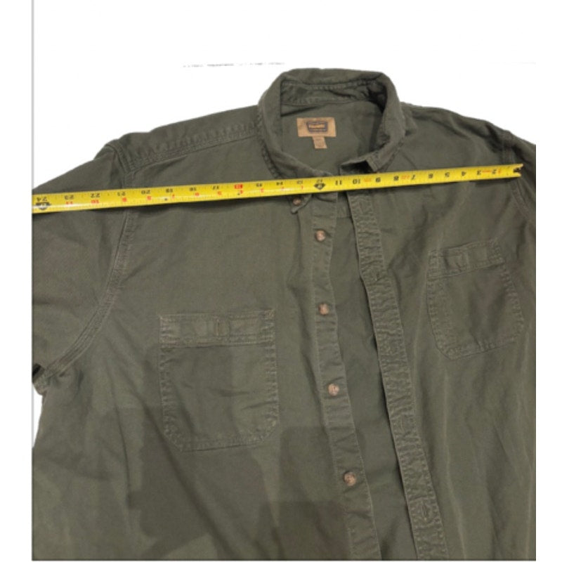 Foundry Supply Co Mens 2XLT Olive Button Front Utility Shirt Long Sleeve