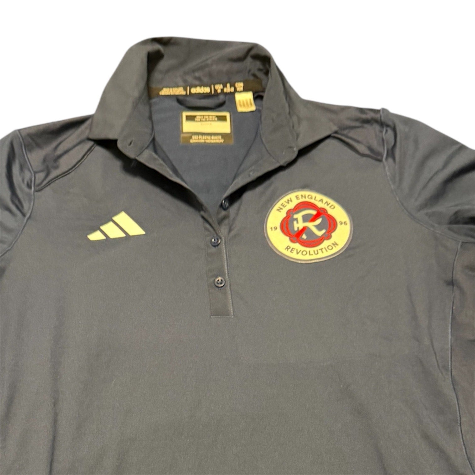 Adidas New England Revolution MLS Polo Shirt Gray cool LG