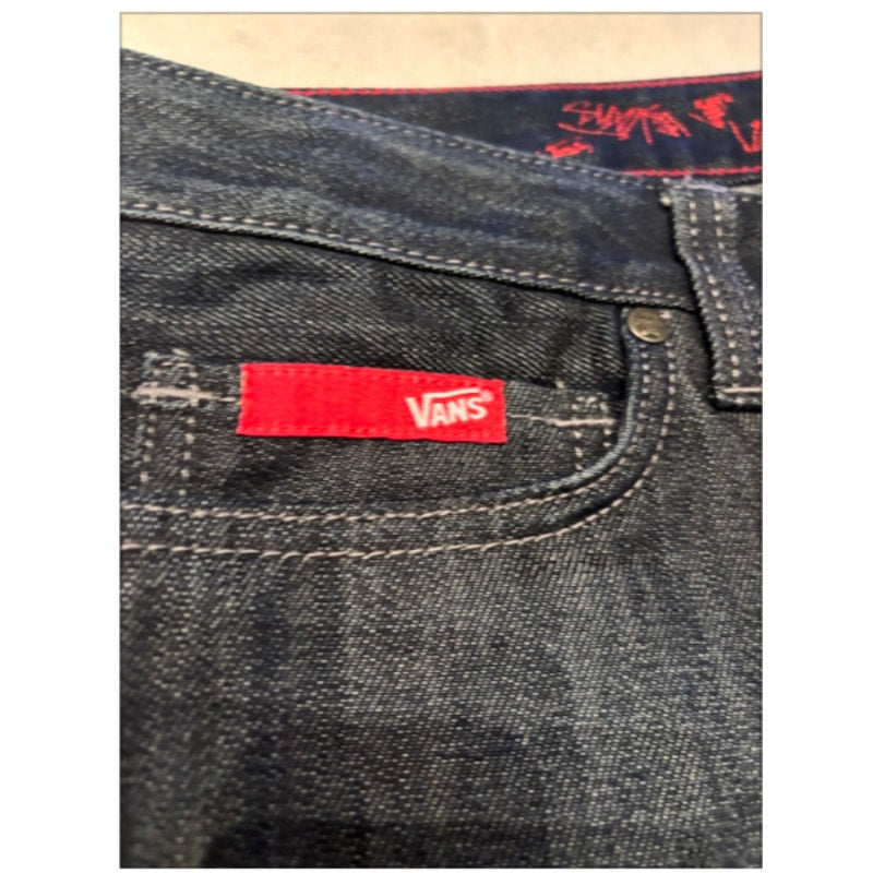 Vans Denim Shorts Mens 32 Dark Wash Skate Streetwear Jean Shorts