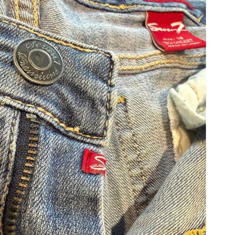 Seven7 Premium Jeans Womens 18 Y2K Wide Leg Baggy Blue Denim