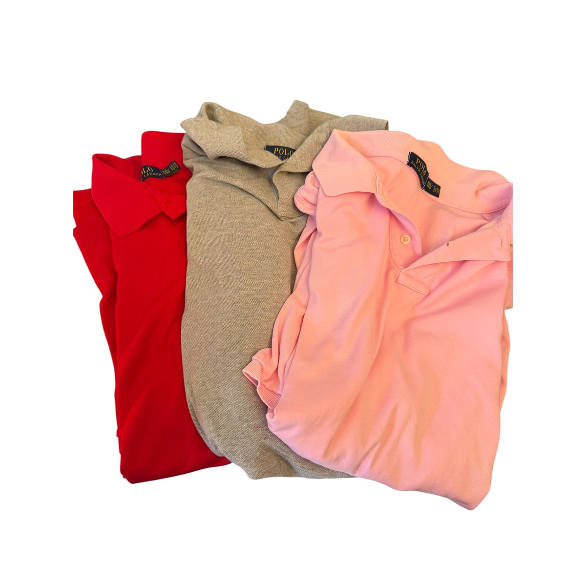 Polo Ralph Lauren Men’s XXL Polo Shirts Lot of 3 Red Gray Pink