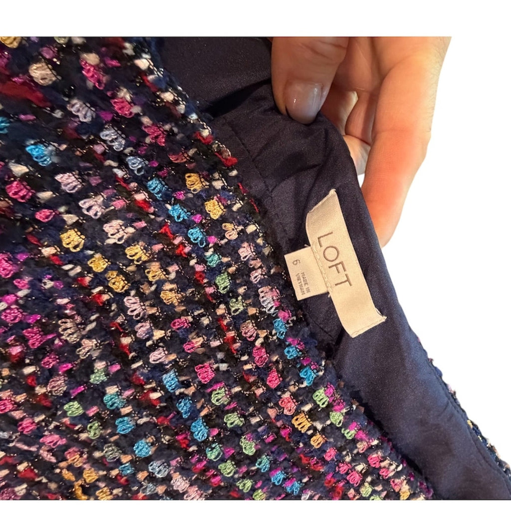 LOFT Women’s Size 6 Multicolor Tweed Skirt