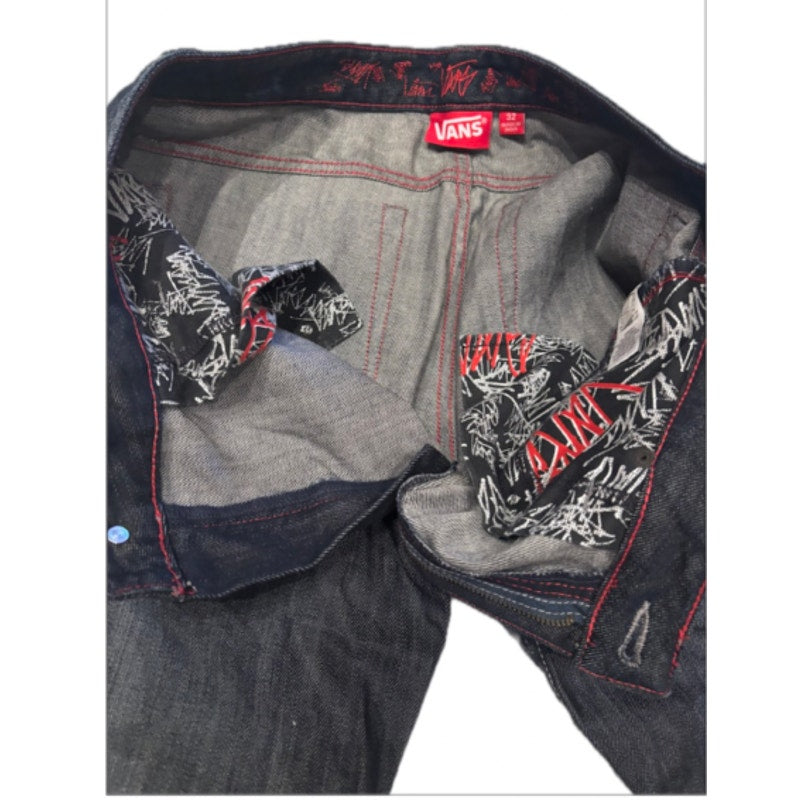 Vans Denim Shorts Mens 32 Dark Wash Skate Streetwear Jean Shorts