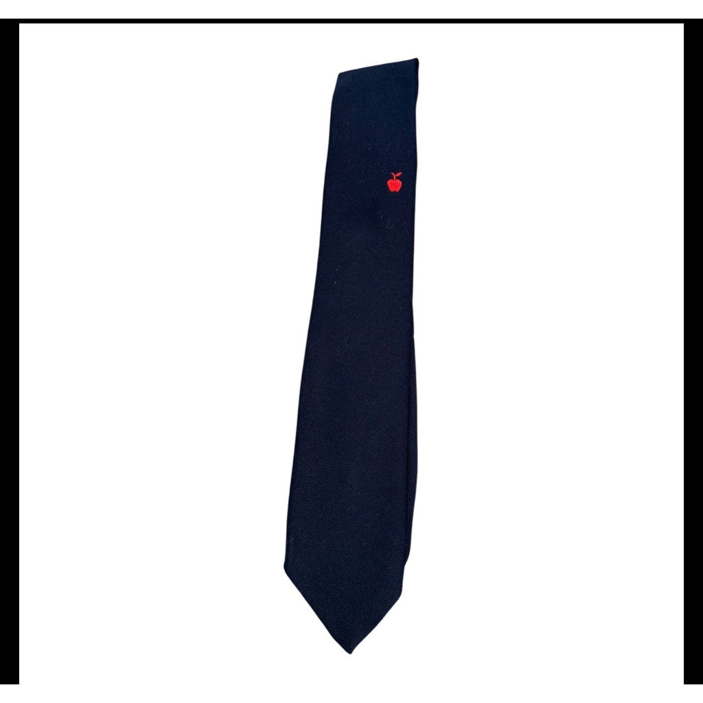 Vintage Leo Burnett Navy Tie Red Apple Advertising Agency