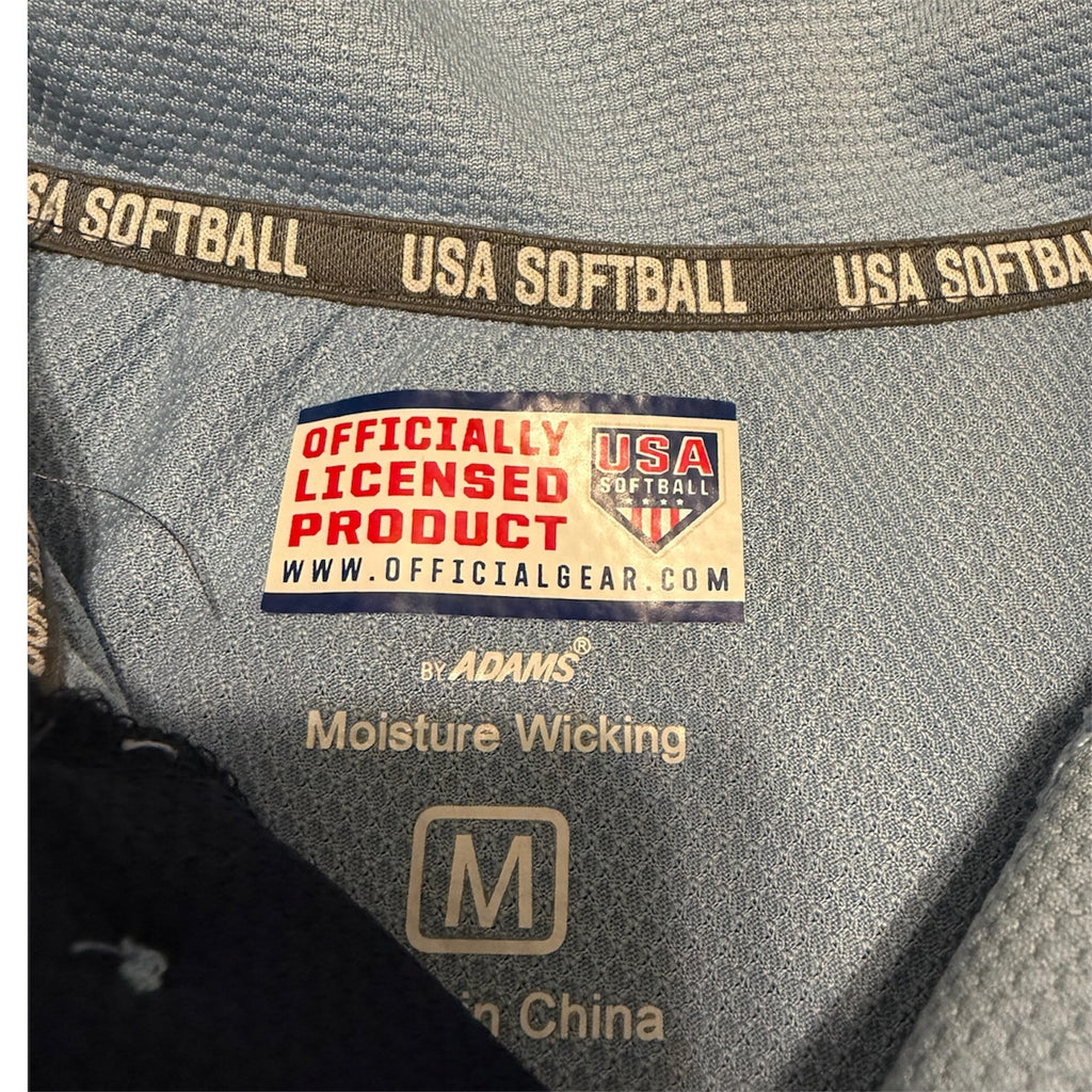 USA Softball Official Licensed Polo Shirt Men's Medium Adams
