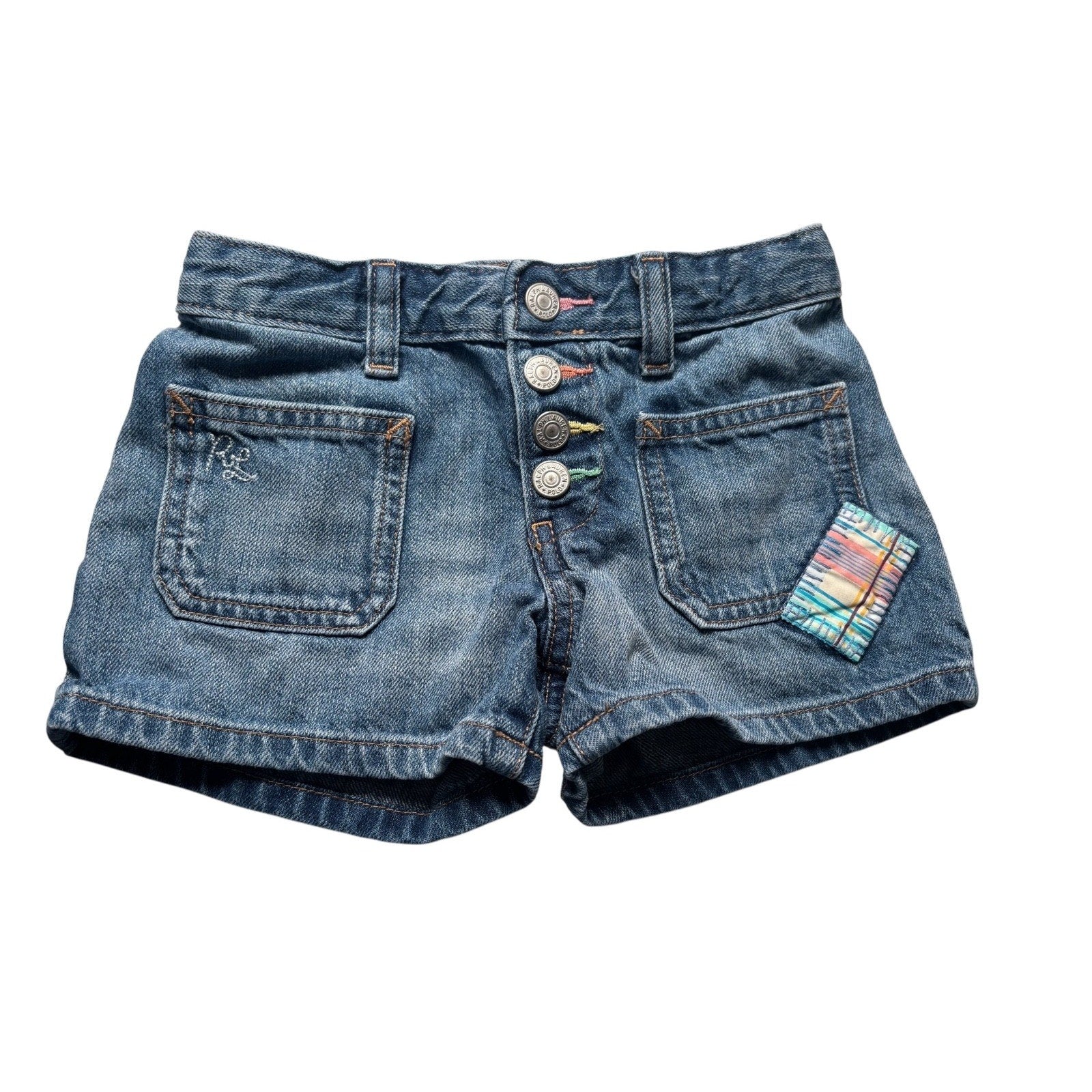 Polo Ralph Lauren Girls Denim Shorts Button Fly Blue Jean Shorts KDS14