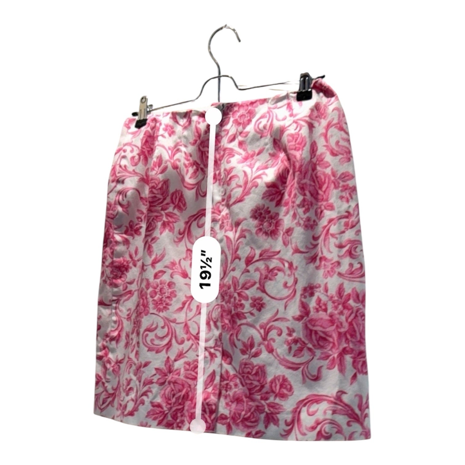Talbots Petites 8P Pink White Floral Rose Skirt A-Line Y2K
