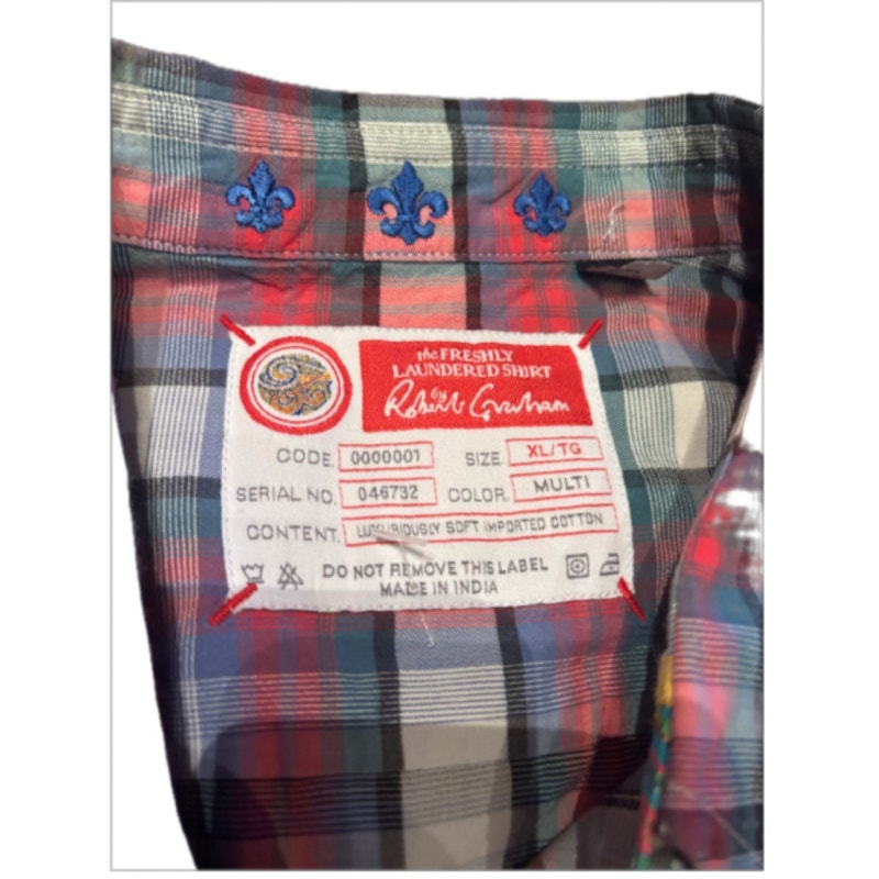 Robert Graham Freshly Laundered Shirt XL Tall Plaid Button Up Multicolor Cotton