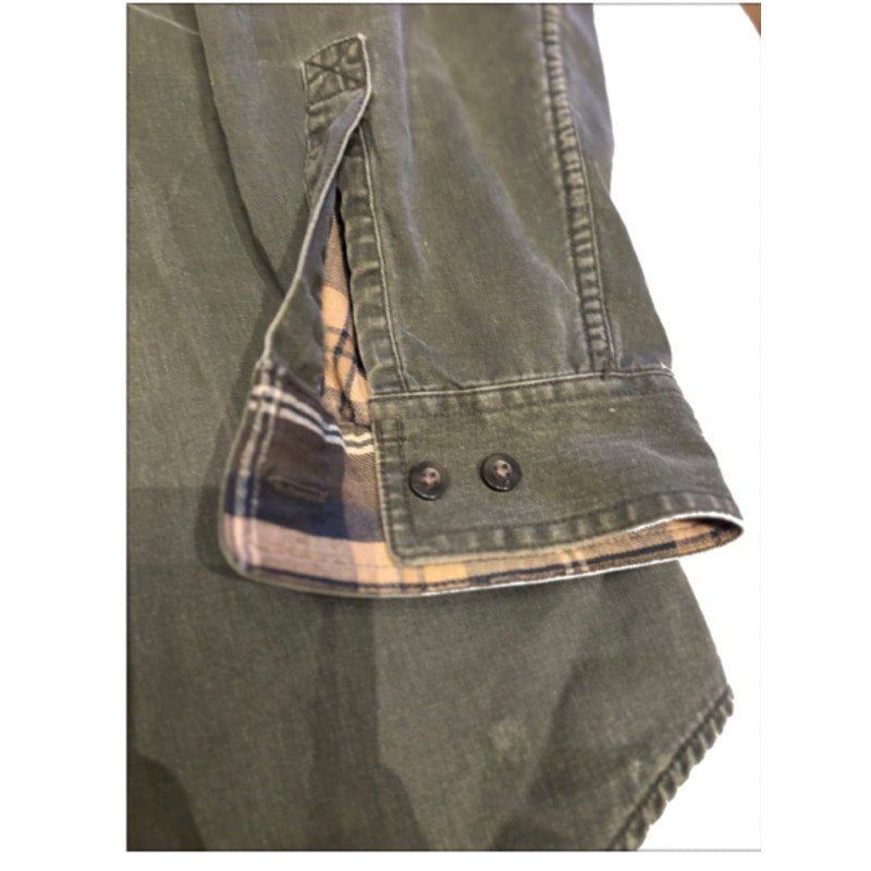 L.L.Bean Flannel Lined Canvas Shirt Mens Medium Tall Workwear Outdoor Jacket
