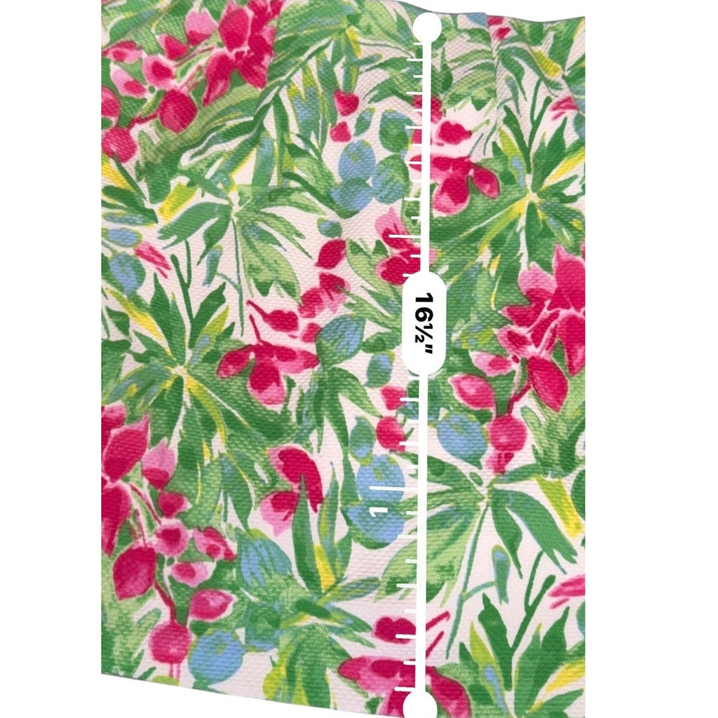 Pappagallo Tropical Floral Skort Pink Green Gold Buttons