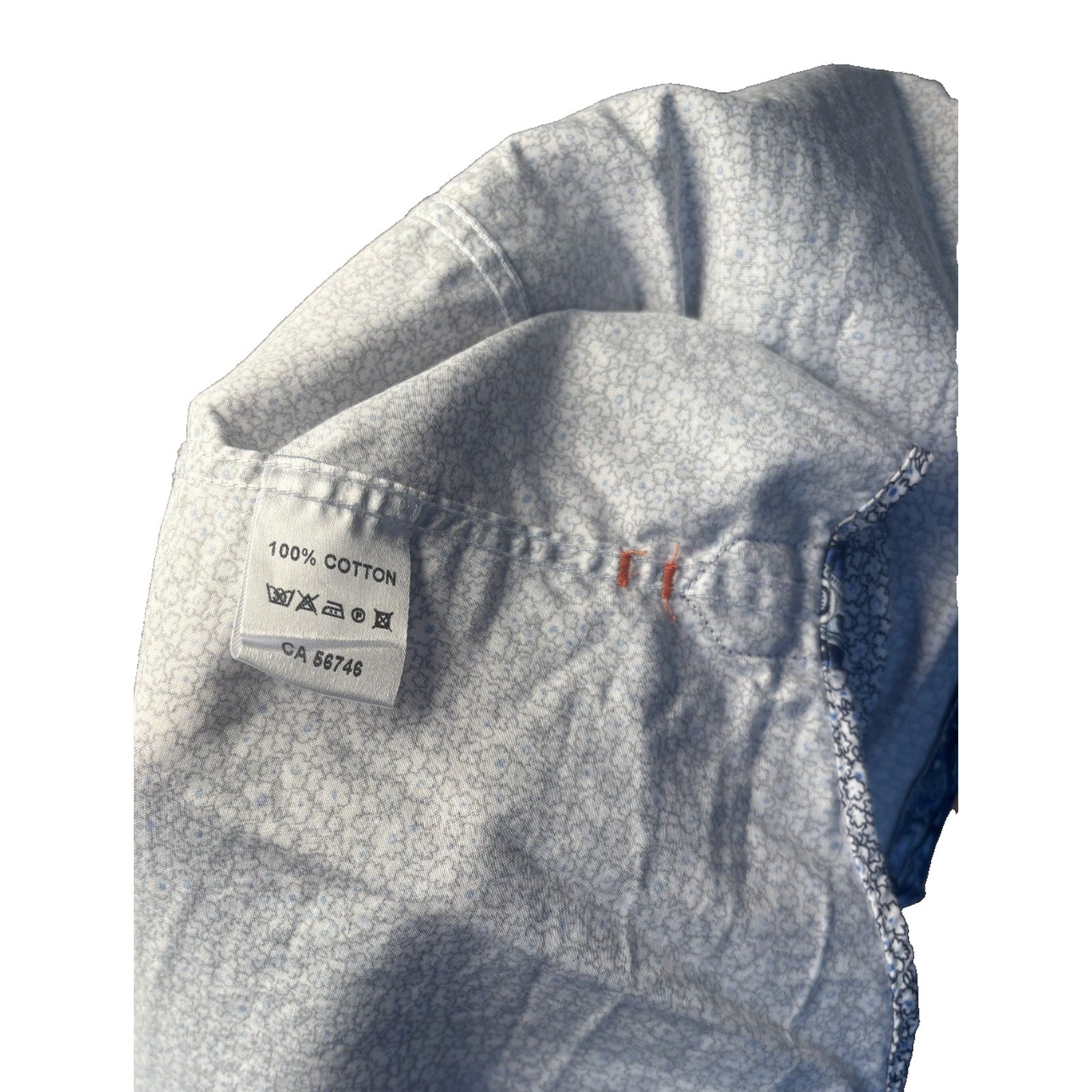 Men’s Floral Print Dress Shirt Long Sleeve Button Up Contrast Trim MN09