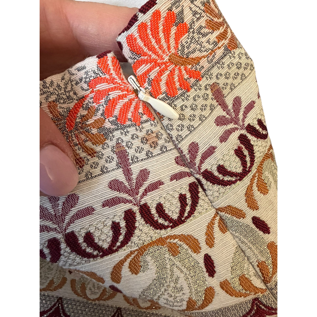 LOFT Petites Jacquard Paisley Floral Mini Skirt Orange 0P