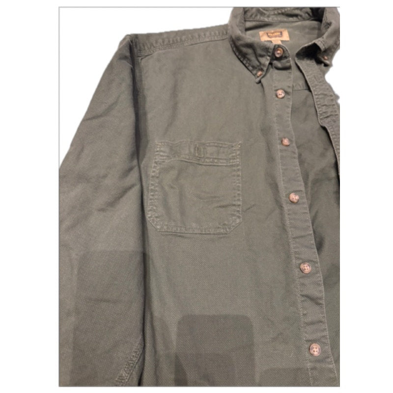 Foundry Supply Co Mens 2XLT Olive Button Front Utility Shirt Long Sleeve
