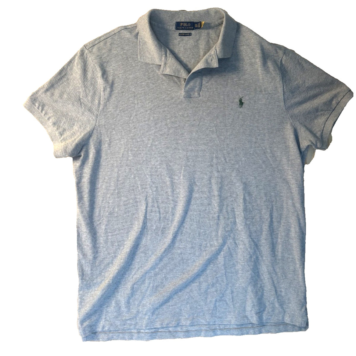 Copied - Polo Ralph Lauren Gray Polo Shirt Short Sleeve Green Pony Logo