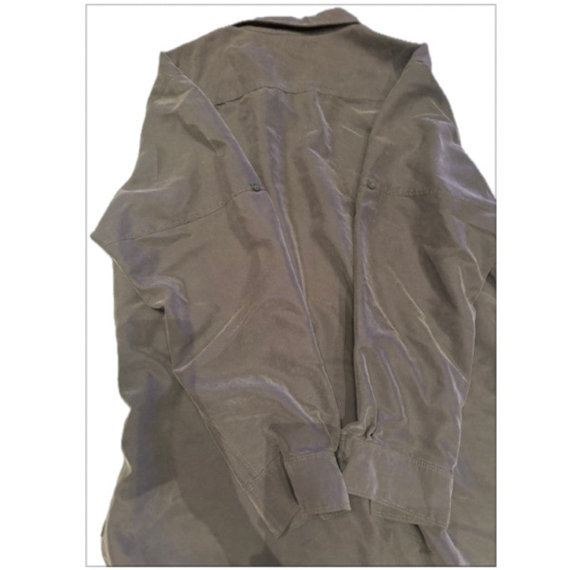 The North Face XXL Tall Gray Vented Outdoor Hiking Fishing Button Up Shirt Mens