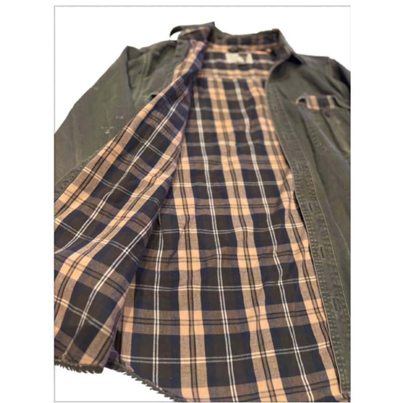 L.L.Bean Flannel Lined Canvas Shirt Mens Medium Tall Workwear Outdoor Jacket