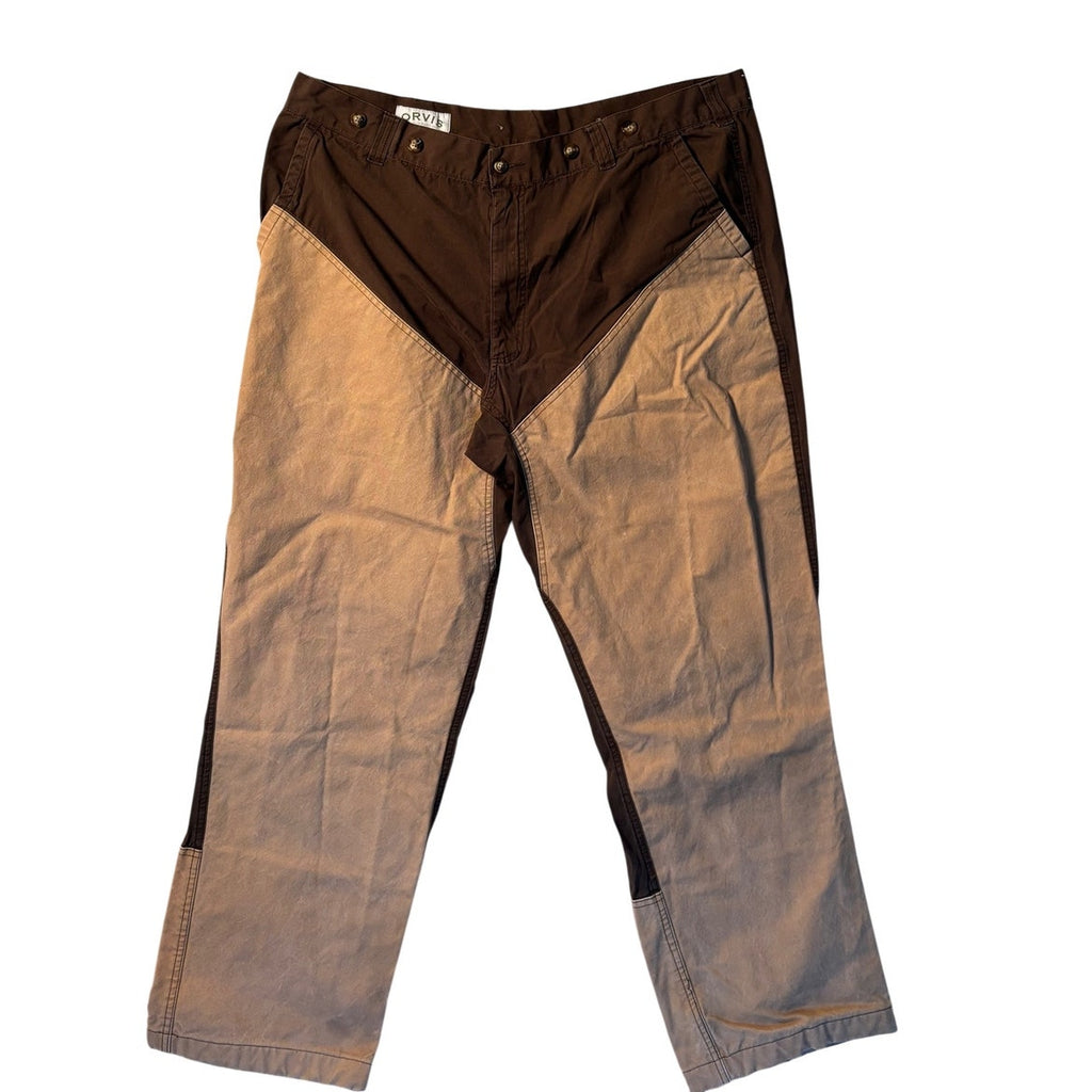 Orvis Cropped Pants Brown Tan Colorblock Casual Travel Outdoor Women’s