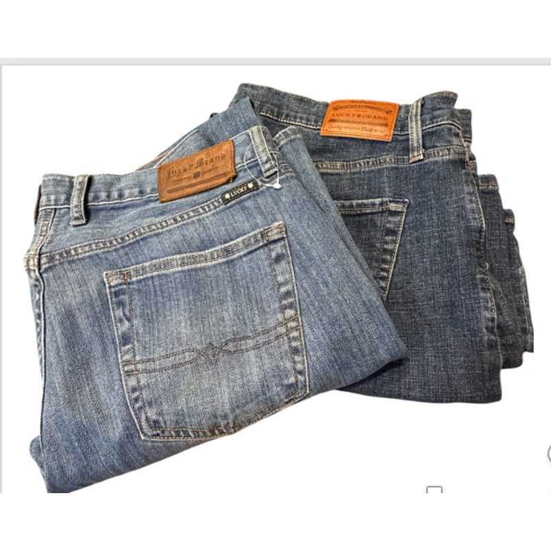 Lucky Brand Mens Jeans Lot 2 Blue Denim 34x32 42x30