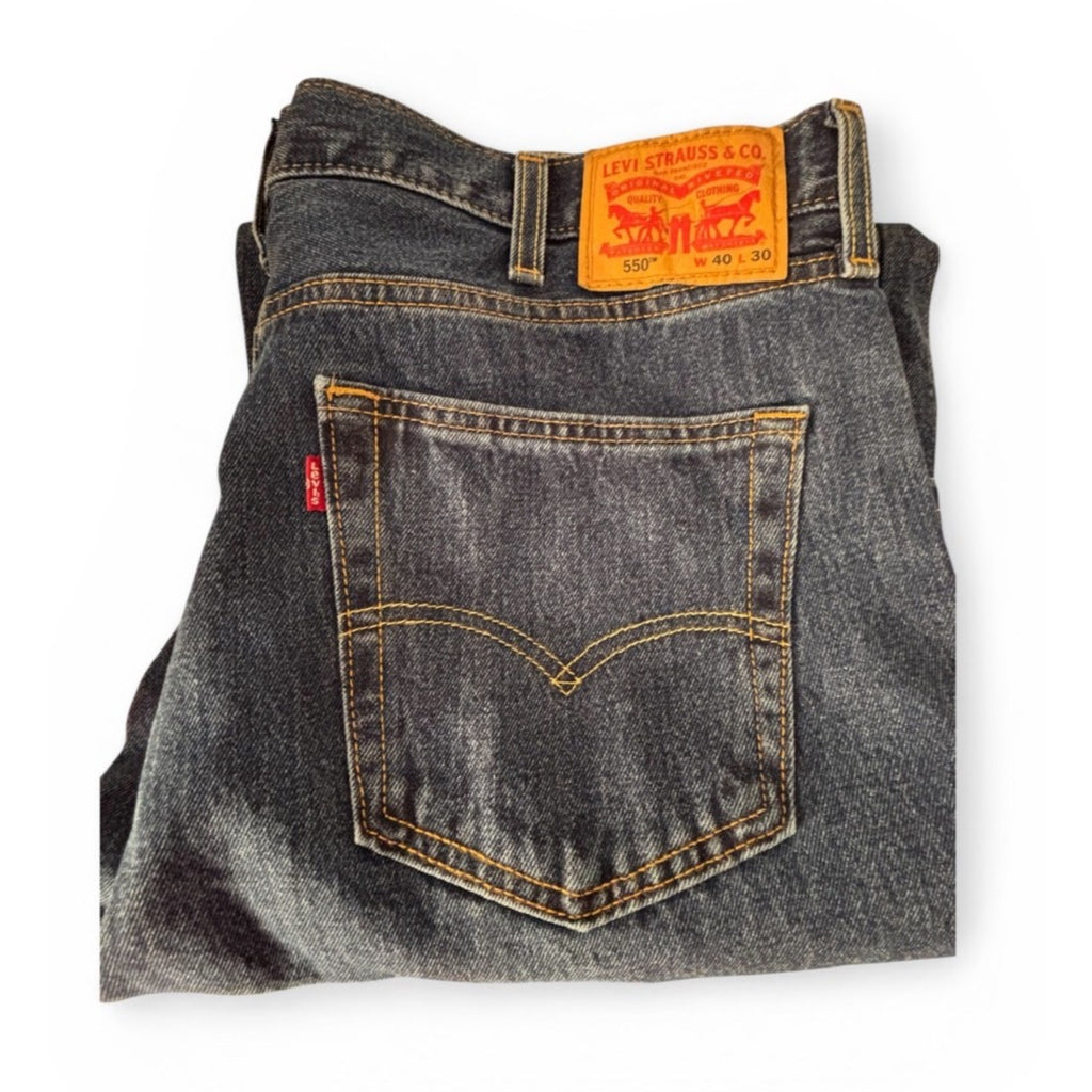 Levi’s 550 Men’s Relaxed Fit Tapered Leg Jeans W40 L30 Blue Denim - 5500102