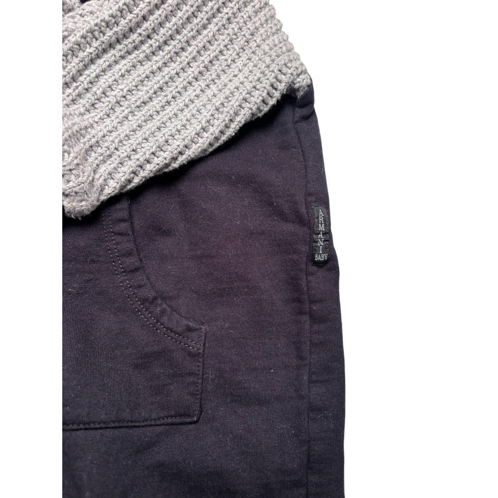 Armani Baby Footed Romper / Coverall – Navy & Gray KDS20