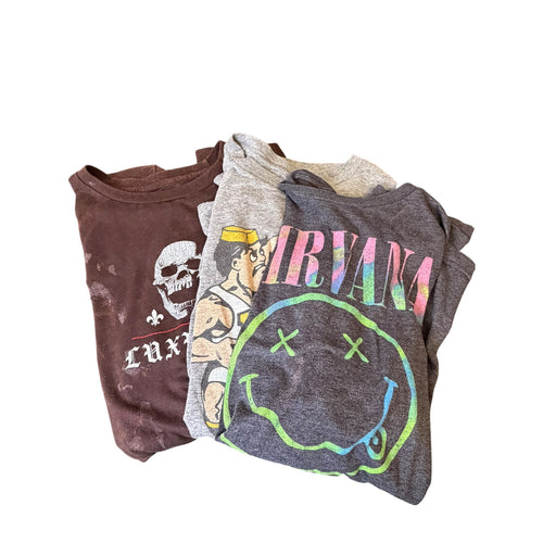 3-Piece Graphic T-Shirt Bundle – Nirvana • Purdue • Taco Tuesday