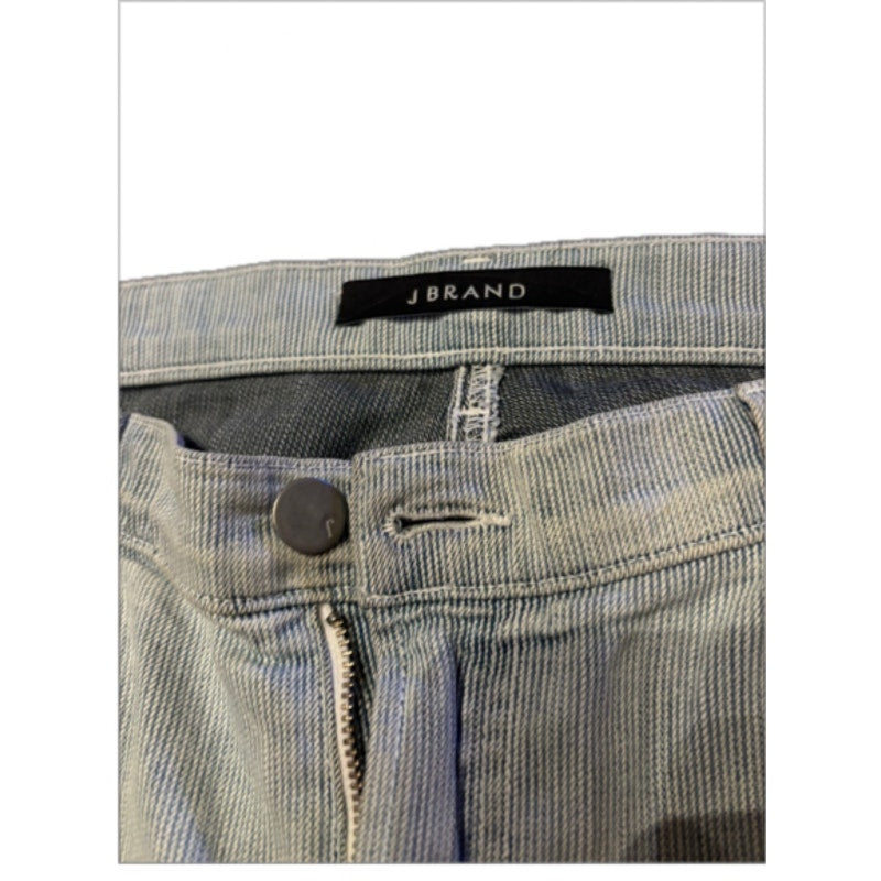 J Brand Womens Skinny Jeans Gray Stripe Ankle Zip Denim Size 31
