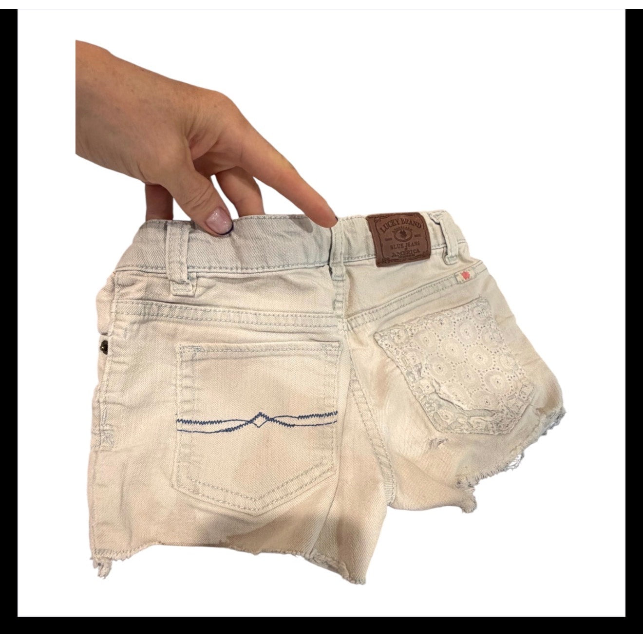 BlankNYC The Mini Aster Shorts Size 10 White Denim Lace Boho