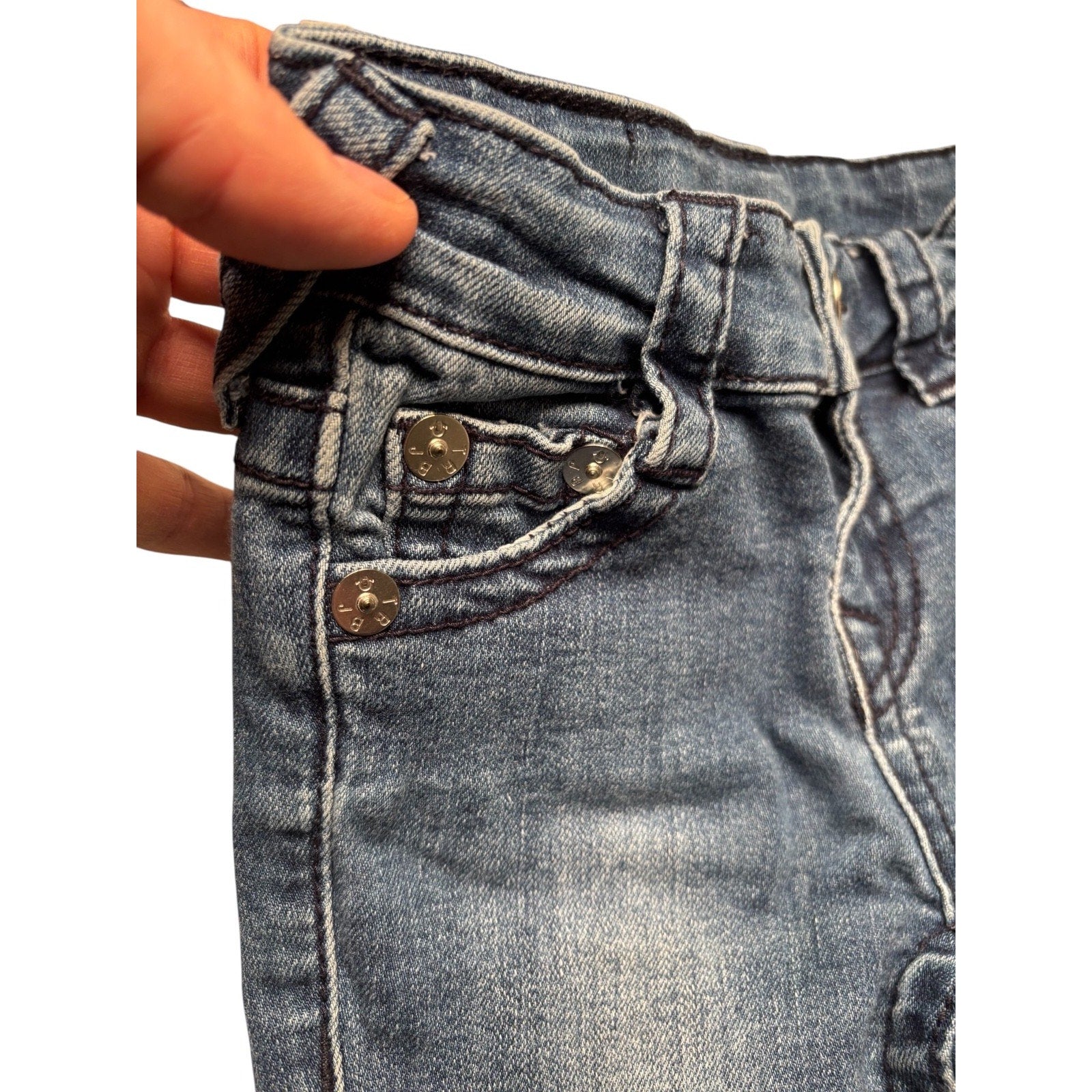 True Religion KIDS Skinny Straight Jeans Blue Denim Flap Pocket KDS18