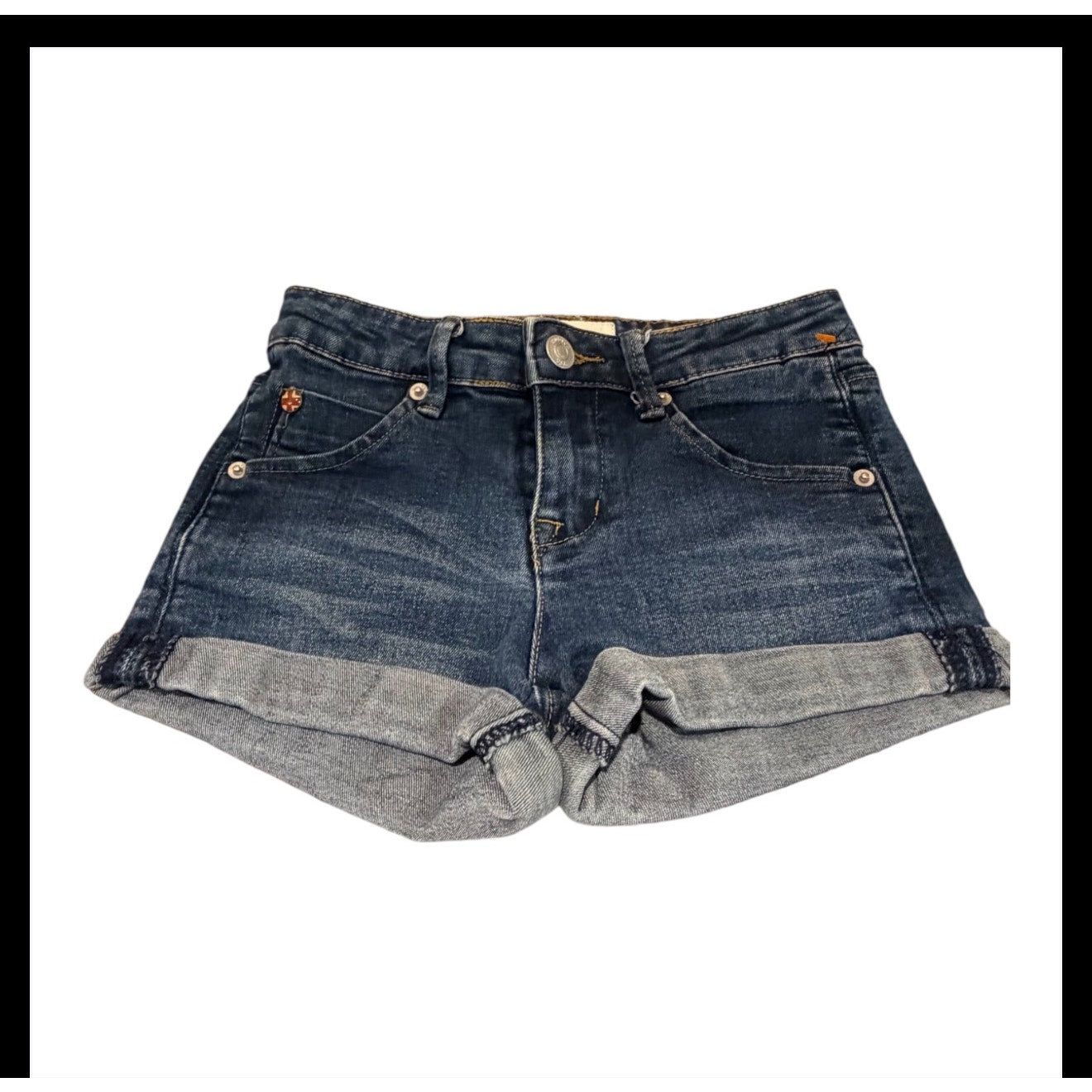 Hudson Jeans Womens Size 10 Cuffed Denim Shorts Dark Wash